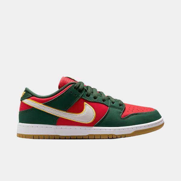 Nike SB Dunk Low Pro Premium "Super Sonics" Fir - White- University Gold - Fire Red